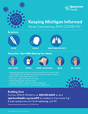 COVID19 Symptoms and Prevention Thumbnail Image of printable COVID-19 flyer