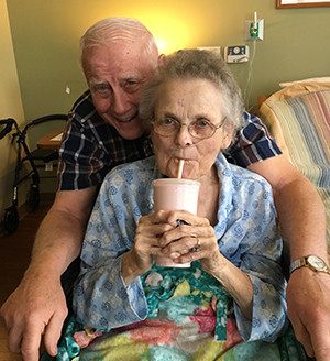 Janice and Husband Janice with her husband at Hanson Hospice Center