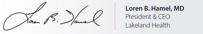 loren-signature-and-name-text loren b hamel, MD president of lakeland health